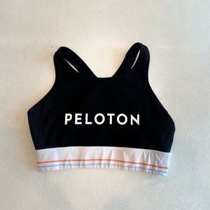 LIKE NEW! PELOTON Black and White Racerback Supportive Sports Bra, Size S